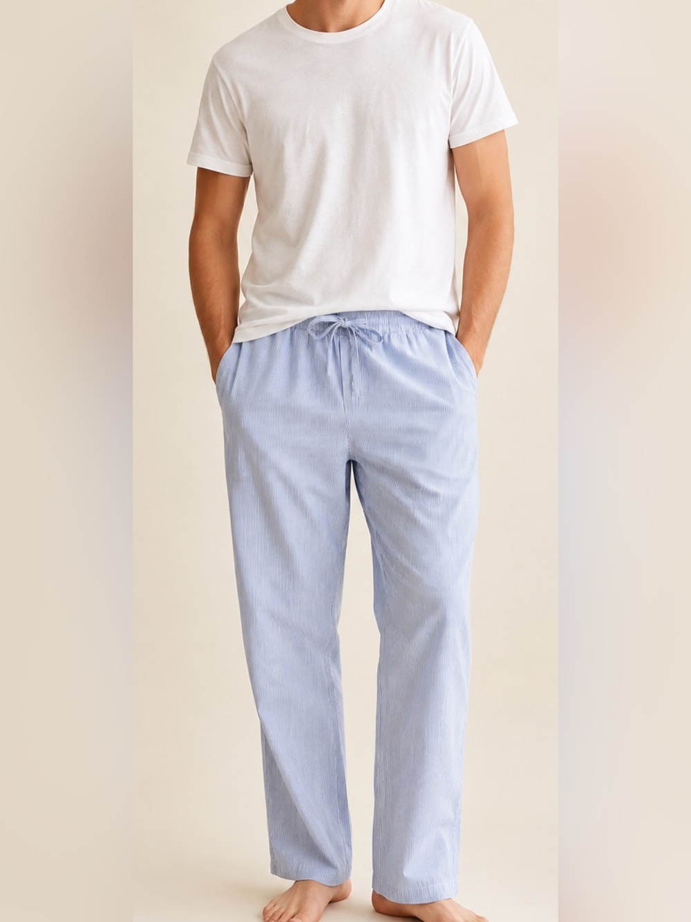 J.Crew Blue Stripe Cotton Pajama Lounge Pants Preppy Coastal Sleepwear Men’s M
